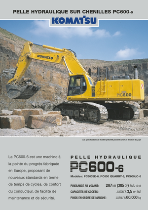 Pásová rypadla Komatsu PC600-6