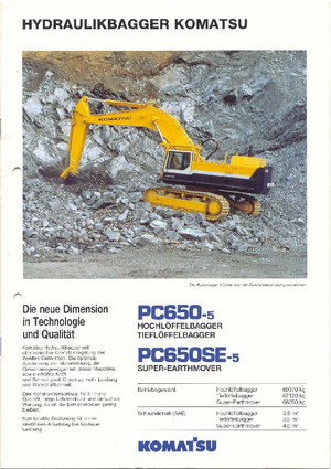 Pásová rypadla Komatsu PC650SE-5