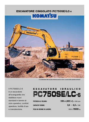 Pásová rypadla Komatsu PC750SE-6