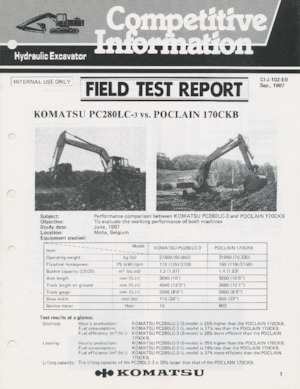 Pásová rypadla Komatsu PC280LC-3