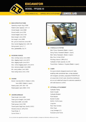 Pásová rypadla PowerPlus PP220E-IX