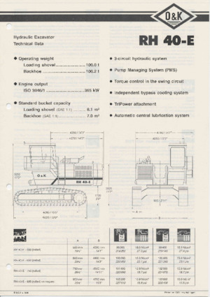 Pásová rypadla O&K RH 40 E