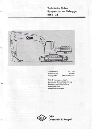 Pásová rypadla O&K RH 6-22
