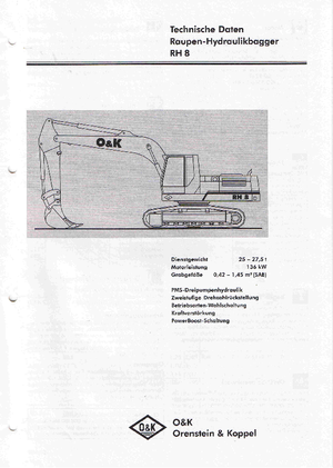 Pásová rypadla O&K RH 8