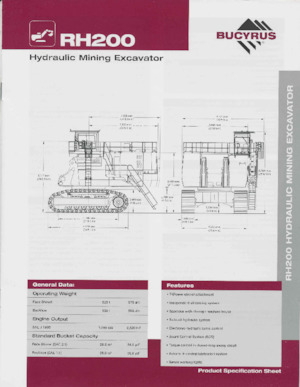 Pásová rypadla Bucyrus RH200