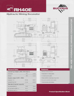 Pásová rypadla Bucyrus RH40E