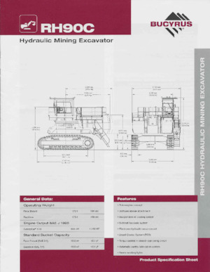 Pásová rypadla Bucyrus RH90C