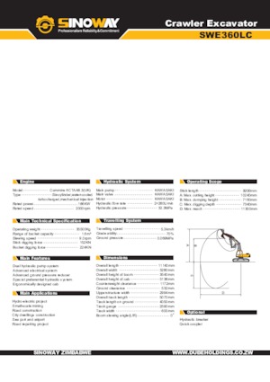 Pásová rypadla Sinoway SWE360LC