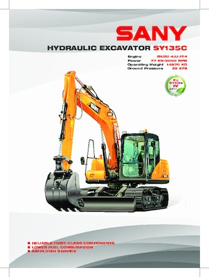 Pásová rypadla Sany SY135F