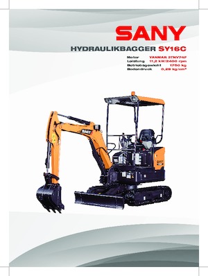 Minirypadla Sany SY16C