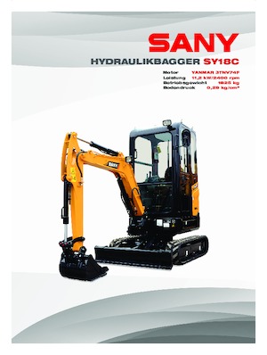Minirypadla Sany SY18C