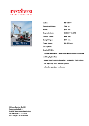 Pásová rypadla Takeuchi TB 175 CV