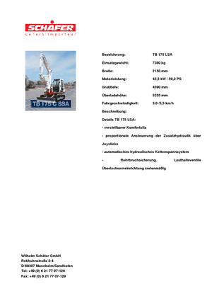 Pásová rypadla Takeuchi TB 175