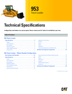 Pásové nakladače Caterpillar 953