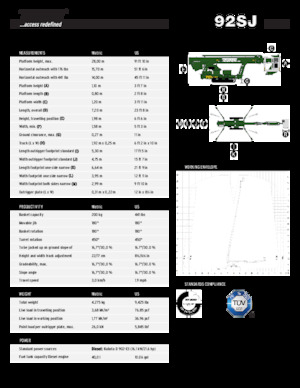 Pásové teleskopické pracovní plošiny TEUPEN TC92SJ 