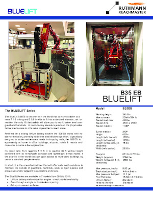 Pásové kloubové pracovní plošiny Ruthmann BLUELIFT B35 EB