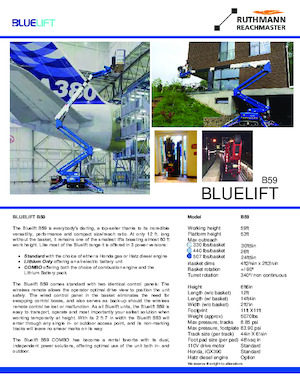 Pásové kloubové pracovní plošiny Ruthmann BLUELIFT B59