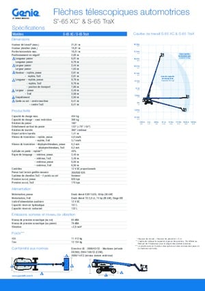 Pásové teleskopické pracovní plošiny Genie S-65 TraX
