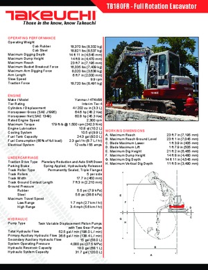 Pásová rypadla Takeuchi TB 180 FR