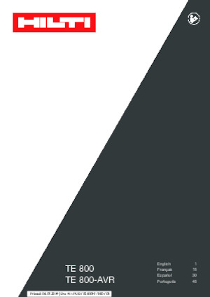 Bourací a Sekací kladiva Hilti TE 800-AVR