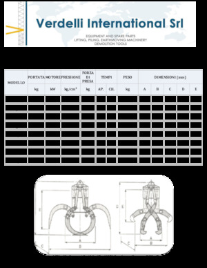 Demoliční drapáky Verdelli F.E.E. /25