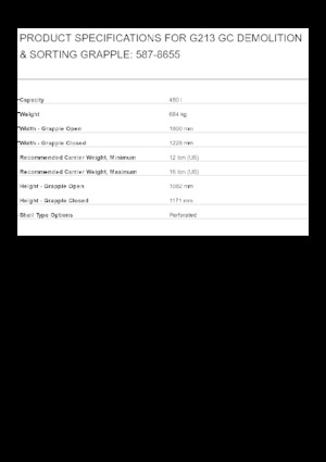 Demoliční drapáky Caterpillar G213 GC
