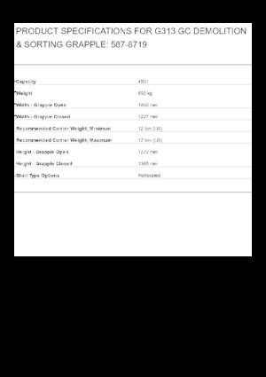 Demoliční drapáky Caterpillar G313 GC