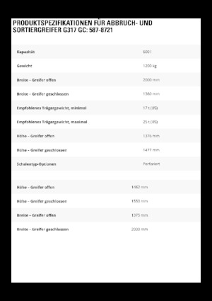 Demoliční drapáky Caterpillar G317 GC