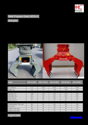 Demoliční drapáky Konverma HCG 17-450-U