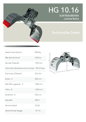Demoliční drapáky Promove HG 10.16