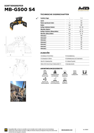 Demoliční drapáky MB Crusher MB-G500 S4