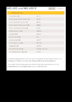 Demoliční drapáky Epiroc MG 400