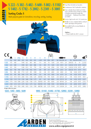 Demoliční drapáky Arden S 3001