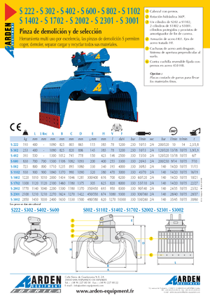 Demoliční drapáky Arden S 3001