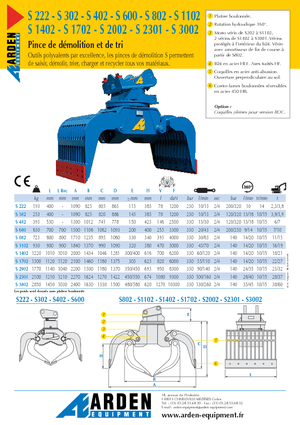 Demoliční drapáky Arden S 3001