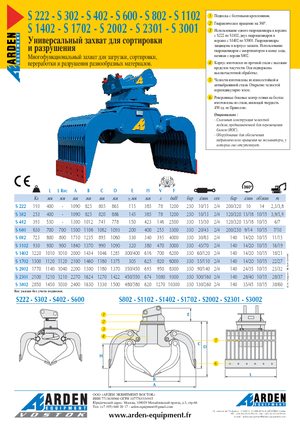 Demoliční drapáky Arden S 3001