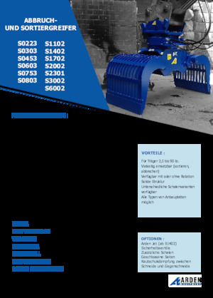 Demoliční drapáky Arden S6002