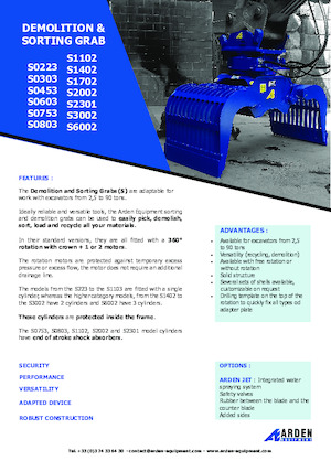 Demoliční drapáky Arden S2002