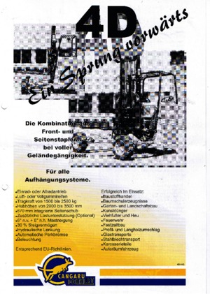 Závěsné dieselové vysokozdvižné vozíky Cangaru / Transmanut 4D.5D5.3.2028 F