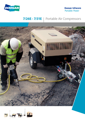 Přenosné vzduchové kompresory - dieslové, elektrické a benzínové Doosan 7/31E 