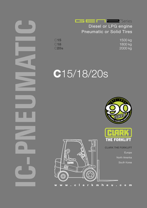 Čelní vysokozdvižné dieselové vozíky Clark C 15 D