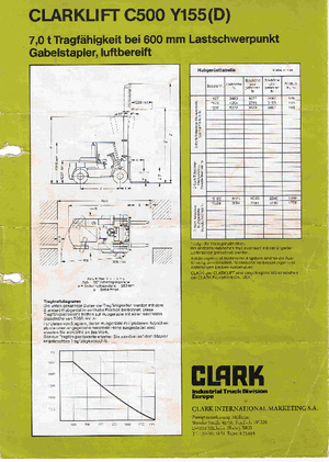 Čelní vysokozdvižné dieselové vozíky Clark C 500-y-155 D