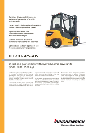 Čelní vysokozdvižné dieselové vozíky Jungheinrich DFG 425