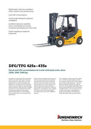 Čelní vysokozdvižné dieselové vozíky Jungheinrich DFG 435s