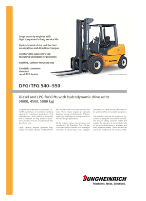 Čelní vysokozdvižné dieselové vozíky Jungheinrich DFG 540
