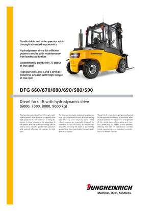 Čelní vysokozdvižné dieselové vozíky Jungheinrich DFG S80