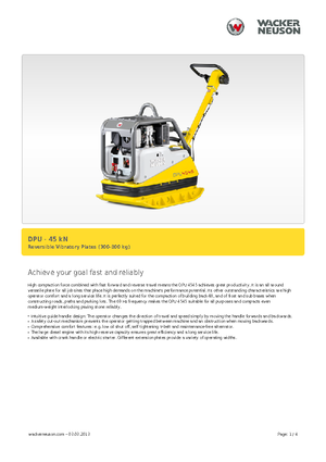 Reverzní vibrační desky Wacker Neuson DPU 4545 H