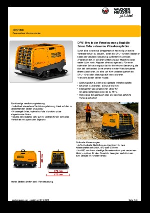 Reverzní vibrační desky Wacker Neuson DPU110r Lem 870