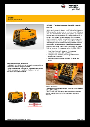 Reverzní vibrační desky Wacker Neuson DPU80r Lem 670