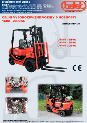 Čelní vysokozdvižné dieselové vozíky Belet DV 18 BVA